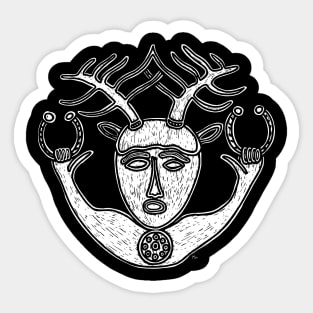 Celtic God Cernunnos Holding Two Torcs Sticker